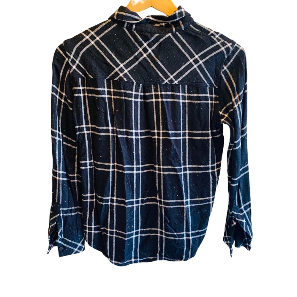Rails Speckled Black Hunter Flannel Button Front Top - Picture 3 of 6